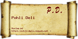 Pohli Deli névjegykártya
